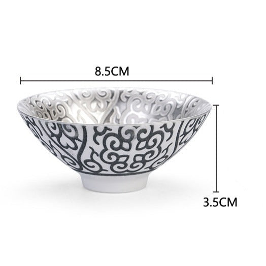 Wicker Silver Sake Bowl