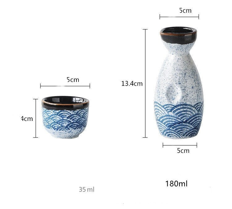 Blue Wave Japanese Sake Set